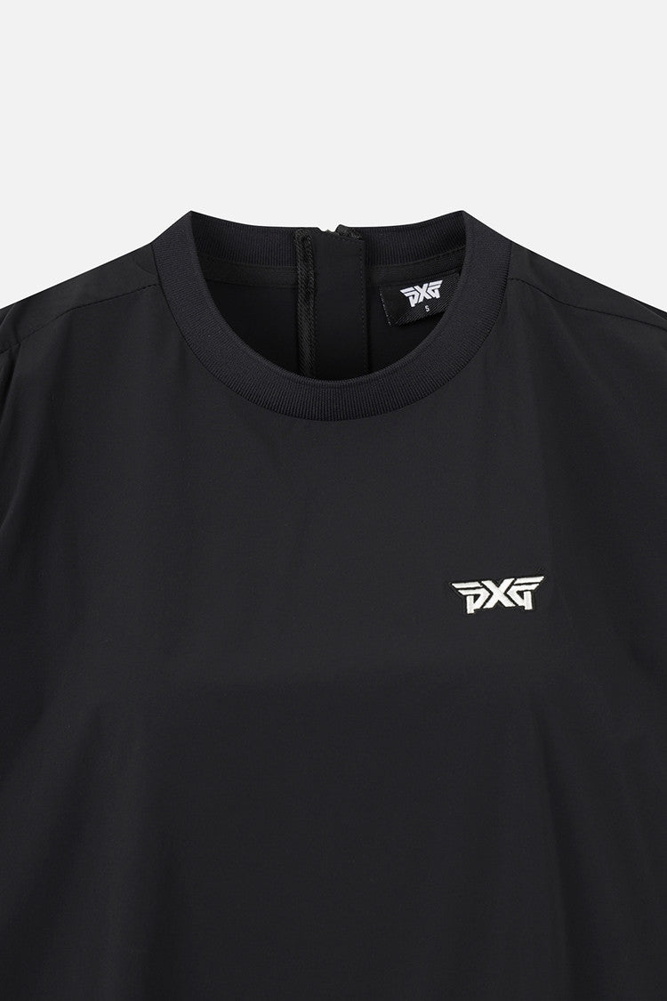WMNS WOVEN ROUND NECK LS