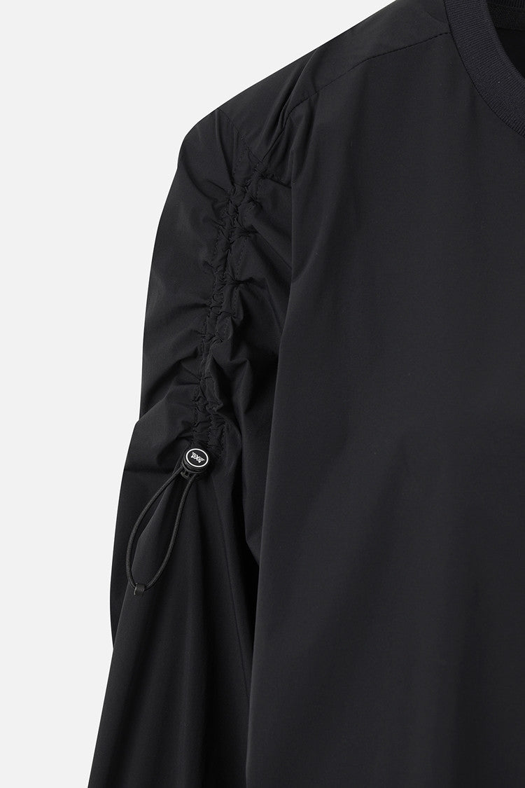 WMNS WOVEN ROUND NECK LS