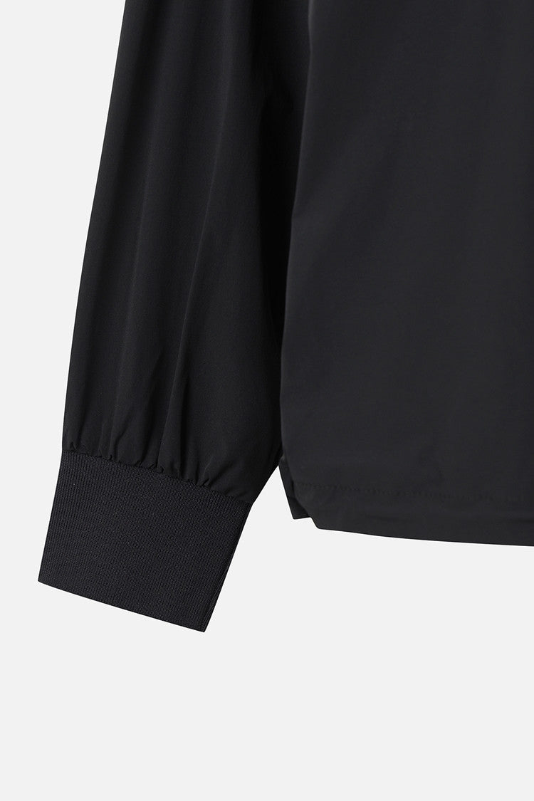 WMNS WOVEN ROUND NECK LS